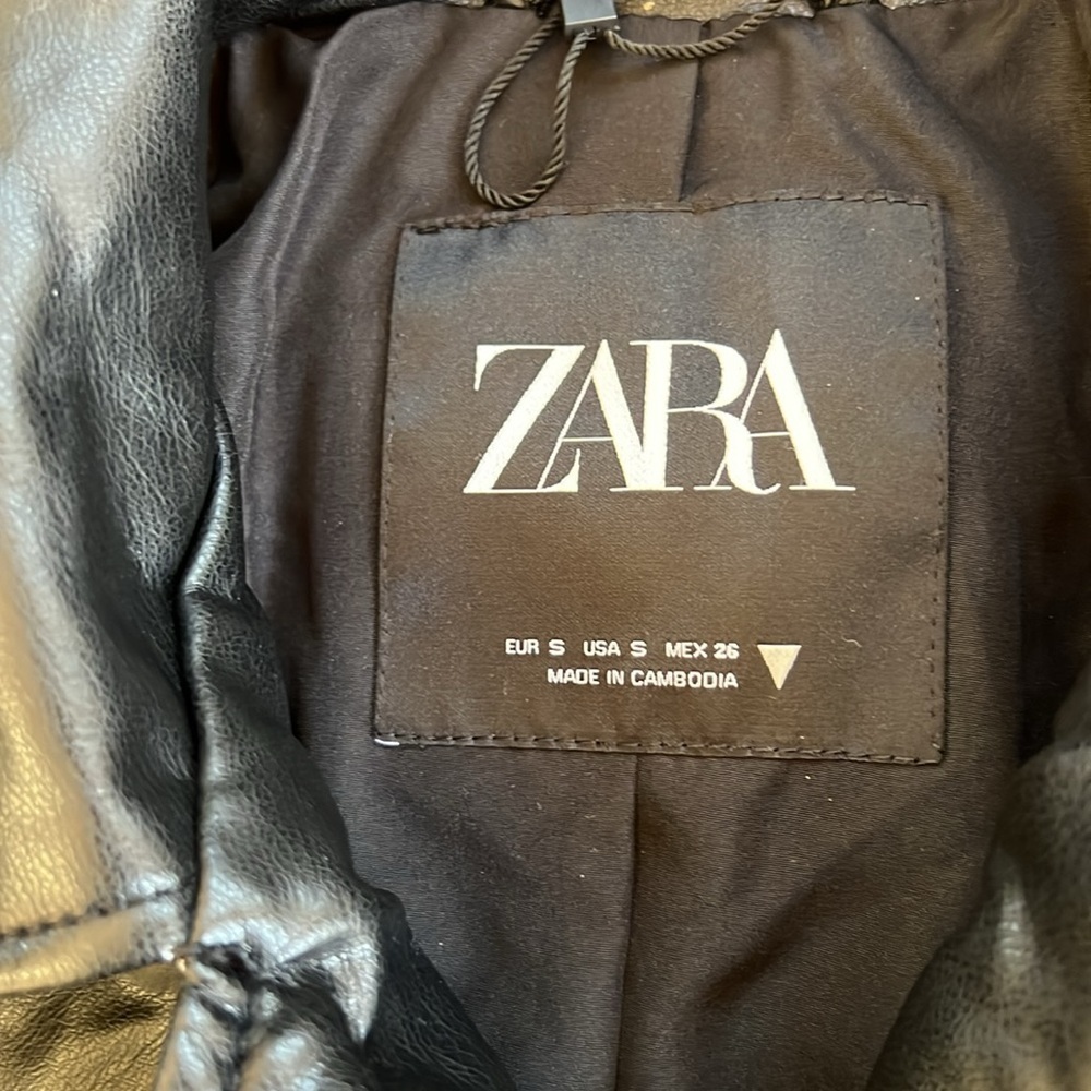NWOT! Zara small black faux leather biker jacket. - Picture 10 of 13